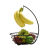 SMVP香蕉挂架客厅水果篮带香蕉挂钩果篮欧式收纳篮果盘厨房蔬菜篮创意 黑色圆圈香蕉钩篮