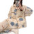 南极人（Nanjiren）睡衣女士空气棉夹层厚款秋冬长袖纯棉卡通保暖夹棉外穿家居服套装 蓝色星星夹层 XL