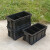 加厚长方形塑料收纳箱带盖五金零件盒小号黑色工具箱不是防净电箱 黑色+可拆二格箱 收纳零件盒