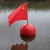 定制高强度塑料浮球ABS双耳加筋圆型航道设施警示水上划赛道渔网 直径20cm红色小红旗