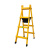 焊接碳钢行走梯人字梯加厚加固工程梯专用铝合金装修吊顶梯子 4步-加厚黄色碳钢行走梯1.4米