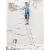 加厚升降铝合金人字梯子家用便携竹节伸缩梯多功能工程折叠阁楼梯 欧标5.8+5.8米人字梯带2根平衡