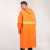 环卫大褂雨衣双反光条长款连体男防雨水加厚成人防水雨披保洁园林 橘色双道反光条