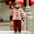 庄莉妍六一儿童拜年服中国风加绒男童春节喜庆表演服宝宝龙年国风过年服 红色男童(山水印象 90