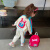 迪士尼女童套装春季新款春装洋气儿童运动服时髦宝宝加绒童装春秋款 粉色 90cm(90cm)