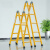 人字梯工程梯子家用加厚折叠伸缩楼梯爬梯多功能工业3米直梯合梯 新品关节梯2.0米(绿颜色)
