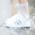 得豫工品 PVC防滑防水加厚防雨鞋套成人男女耐磨雨鞋套 磨砂白 XL码 
