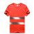 夏季工地速干圆领短袖反光工服工衣反光衣T恤安全背心印花工装工业品 红色两条反光条 M