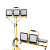 跃励工品 led移动工作灯 户外应急便携投光灯 75W*3+1.6米支架6000-6500K 一套价
