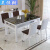 宜家 （e-hom）桌椅组合小户型家用储物吃饭桌子客餐厅长方形桌椅 白钢化玻璃白面 0m 长100宽60高78单