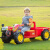 新款电动拖拉机儿童可坐人小男孩宝宝手扶双人遥控玩具车四轮汽车 豪华红色+皮座+双驱12V10A电瓶+ 双驱动