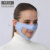 唇语口罩可视表情重听者的防尘口罩 透视口罩聋哑人棉布花色口罩 LZ-21蓝格纹唇语口罩(5只)