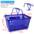 超市购物篮购物筐菜篮子手提篮便利店专用零食店塑料带轮子拉杆篮 量贩款-大号深蓝色