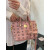 CHONGSUKEI小&ck小菜篮子包新款女包时尚印花单肩大容量斜挎包洋气手提水桶 粉红色