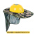 淘盾风扇安全帽带防晒遮阳夏季透气帽檐可充电工地太阳能男士降温神器 黄色风扇帽+迷彩拉链款（35cm长帘）透气款