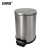 安赛瑞 不锈钢脚踏垃圾桶 分类圆形翻盖商用垃圾箱 缓降低噪音带盖垃圾篓 12L HN 700243