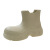 彬单 厚底雨鞋EVA材质圆头防水耐磨个性百搭日常 米色 35-36 