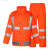 昊鹰 安全反光分体式透气雨衣雨裤套装 户外骑行成人反光雨衣套装 荧光橙L170