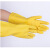 牛筋乳胶手套家务厨房洗衣洗碗手套耐酸碱加厚橡胶手套 黄色纯胶110克；XL码加大码