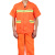 夏季短袖环卫工作服套装透气清洁公路养护工人物业保洁反光安全服 橘色 -斜纹涤棉(特大号)-套装
