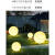 仁聚益太阳能柱头灯别墅庭院大门口户外草坪花园圆形围墙灯月球柱子灯 20cm三色光接线款