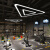 三角形吊灯LED造型灯创意办公室健身房灯网咖商场超市工业防风灯具 空心-黑框-边长80cm-白光