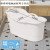 泡澡桶大人浴桶洗澡桶沐浴桶浴缸洗澡盆儿童塑料浴盆全身 [加厚加高]白色1.2米 有盖