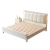 白色奶油风实木软包床1.8米主卧大床现代简约双人床1.5米高端婚床 静音床+1柜 1.5米*2.0米框架款