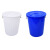 赫思迪格 大号圆形塑料桶 大容量水桶带盖 160L蓝色不带盖 JG-1809