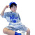 迪士尼（Disney）儿童短裤短袖两件套透气速干衣外穿表演服男童女童运动球服亲肤潮 炫彩套装-蓝色 90cm(建议身高75-84)