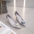 萨拉维夫品牌欧美风金属方扣高跟鞋2024年新款银色宴会鞋尖头漆 银色 跟高5cm 39