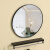 特司罗浴室镜子免打孔卫生间圆镜带置物架壁挂挂墙式厕所洗手间洗漱台镜 黑色40CM单镜