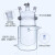 双层玻璃反应釜快拆式开口反应器分体式单口三口四口五口化学实验室夹层烧瓶夹套平底圆底球形筒形 四口盖19*3*14