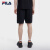斐乐（FILA）男子针织运动短裤2024夏季简约宽松时尚休闲五分裤 正黑色-BK 165_76A_S