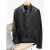美梵朗（MEIFANLANG）衬衫款真皮皮衣男刺绣绵羊皮夹克休闲帅气修身进口外套 黑色 XL/50 125-140斤