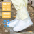 一次性雨鞋鞋套下雨天防水防滑透明塑料加厚耐磨脚套防雨高筒长筒 20只[透明短筒]儿童款*防水防 均码