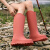 高筒雨鞋女款成人时尚网红新款雨靴日系长筒水鞋防滑防水耐磨胶鞋 红色 41