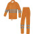 代尔塔407400 EN400LV 荧光雨衣套装PVC涂层涤纶面料反光衣 上衣+裤子 橙色 XL 