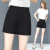 啄木鸟（TUCANO）短裤女夏季薄款2024新款冰丝五分女式宽松大码高腰休闲裤子 黑色短 XL