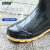 安赛瑞 中筒雨鞋 耐磨防滑雨靴劳保胶鞋 黑色 39 3G00626