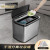 感应客厅式不锈钢垃圾桶电动大容量干湿分离自动厨房分类智能 长方形不锈钢色8L+8L (双桶双 12L以上