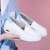安巧象 护士鞋防滑耐磨浅口坡跟四季可穿一脚蹬气垫小白鞋 白粉单鞋 34 