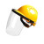 曌月定制电焊面罩配安全帽式焊工防护面具防烤脸护脸全脸焊头戴式焊帽 (透明)面罩+三筋透气(黄色)安全