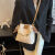 旅范LVFAN轻奢品牌2024新款今年流行小桶女包新款包包潮时尚链条手提 米白色