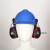 SMVP适用挂安全帽耳罩隔音降噪防噪音消音工厂工业护耳器插挂式安全帽专用 隔音耳罩+安全帽(蓝色)