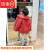 USOY童装韩版童装女童可爱毛毛夹棉大衣款加厚外套 西瓜红 7码适合90身高