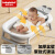 世纪宝贝（babyhood）婴儿洗澡盆+浴垫+脸盆2个可折叠浴盆 宝宝坐浴盆水塞感温/防滑