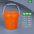 适用批发带盖pp桶胶桶涂料化工油漆包装桶密封塑料桶圆桶小桶 3L 橙色