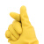 冰禹工业乳胶橡胶手套 劳保防滑耐磨手套 32cm黄色-S码1双 BH-274