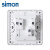 西蒙（SIMON） 开关插座面板一位二位单双控多控中途86型墙壁暗装C20系列雅白色 二开单控